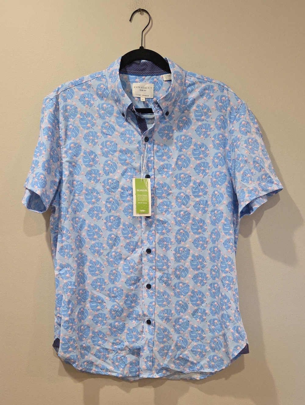 CON.STRUCT Light Blue Short-Sleeve Button-Up Shirt